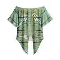 Emerald Green Khotso Mojalefa Poone Off Shoulder Wrap Waist Top Basotho Khotso Blanket Inspired