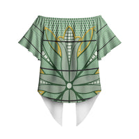 Emerald Green Khotso Mojalefa Poone Off Shoulder Wrap Waist Top Basotho Khotso Blanket Inspired