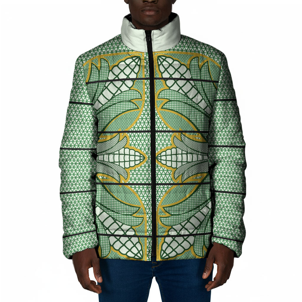 Emerald Green Khotso Mojalefa Poone Padded Jacket Basotho Khotso Blanket Inspired