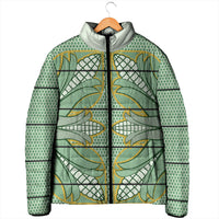 Emerald Green Khotso Mojalefa Poone Padded Jacket Basotho Khotso Blanket Inspired