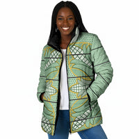 Emerald Green Khotso Mojalefa Poone Padded Jacket Basotho Khotso Blanket Inspired