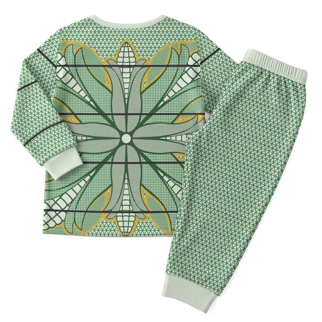 Emerald Green Khotso Mojalefa Poone Christmas Pajama Set Basotho Khotso Blanket Inspired