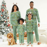 Emerald Green Khotso Mojalefa Poone Christmas Pajama Set Basotho Khotso Blanket Inspired