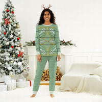 Emerald Green Khotso Mojalefa Poone Christmas Pajama Set Basotho Khotso Blanket Inspired