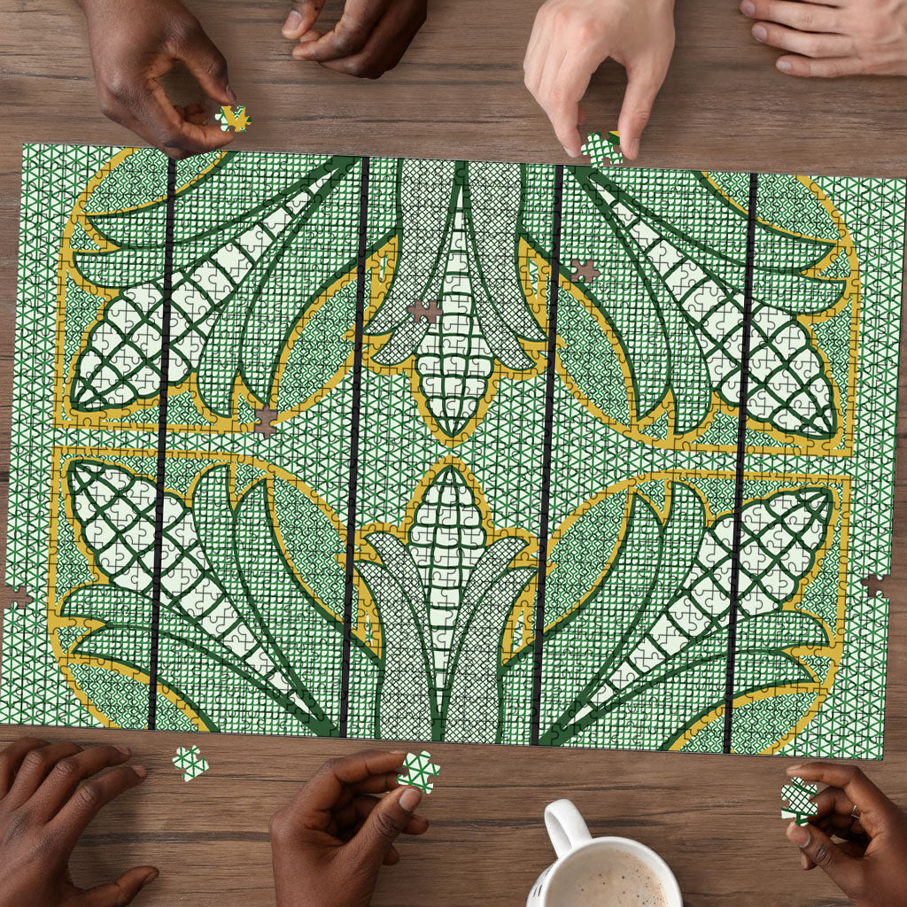 Emerald Green Khotso Mojalefa Poone Puzzle Basotho Khotso Blanket Inspired