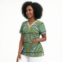 Emerald Green Khotso Mojalefa Poone Scrub Top Basotho Khotso Blanket Inspired