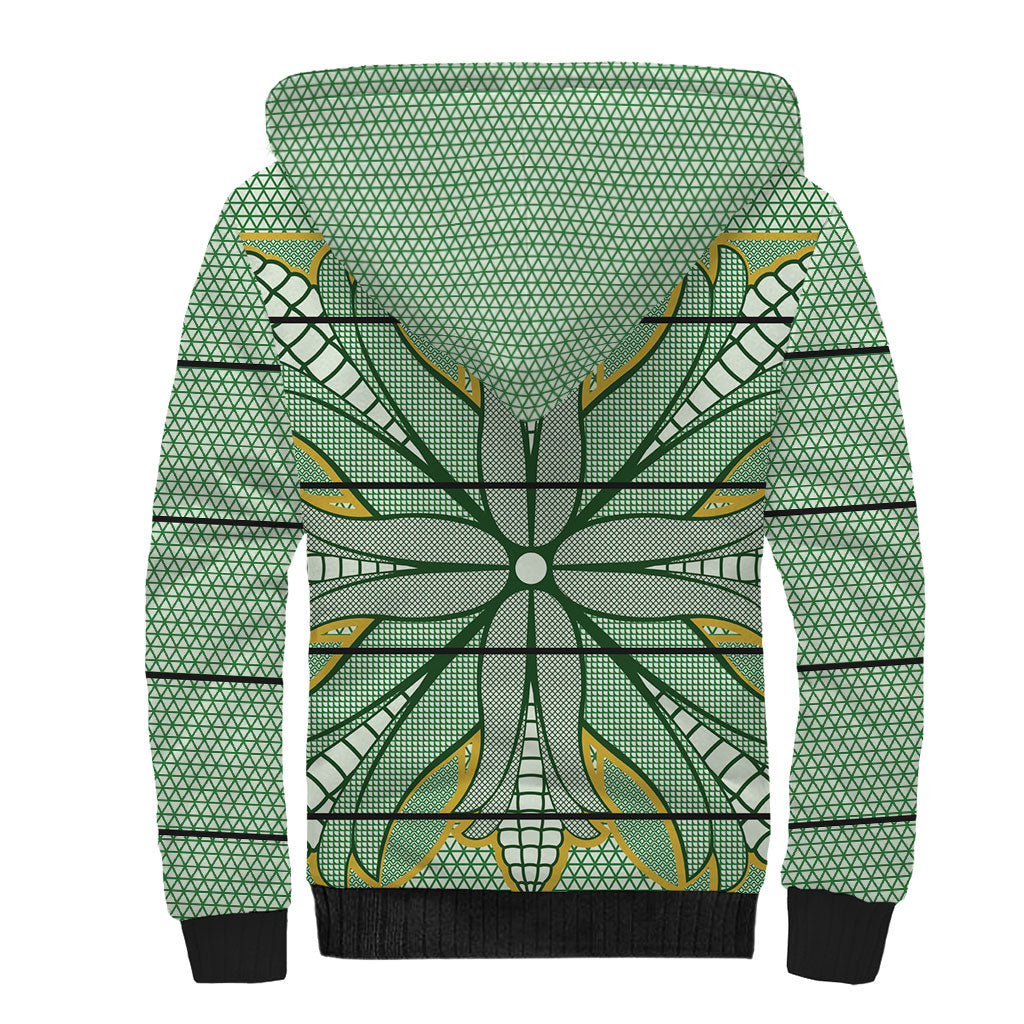 Emerald Green Khotso Mojalefa Poone Sherpa Hoodie Basotho Khotso Blanket Inspired