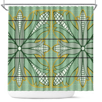 Emerald Green Khotso Mojalefa Poone Shower Curtain Basotho Khotso Blanket Inspired