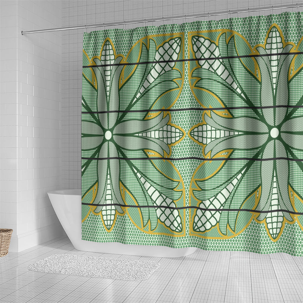 Emerald Green Khotso Mojalefa Poone Shower Curtain Basotho Khotso Blanket Inspired