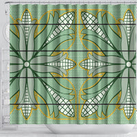 Emerald Green Khotso Mojalefa Poone Shower Curtain Basotho Khotso Blanket Inspired