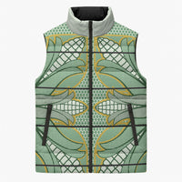 Emerald Green Khotso Mojalefa Poone Sleeveless Puffer Jacket Basotho Khotso Blanket Inspired
