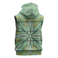 Emerald Green Khotso Mojalefa Poone Sleeveless Zip Hoodie Basotho Khotso Blanket Inspired