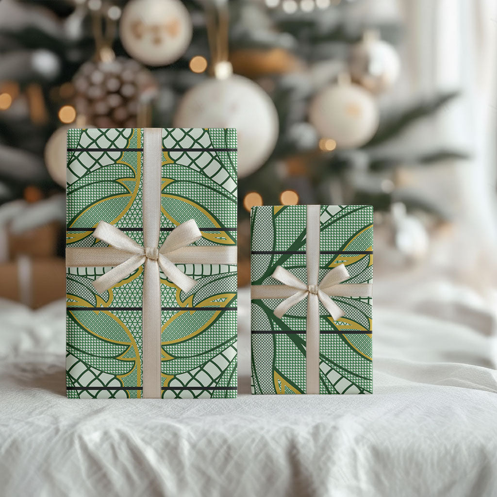 Emerald Green Khotso Mojalefa Poone Wrapping Paper Basotho Khotso Blanket Inspired