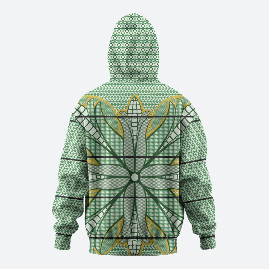 Emerald Green Khotso Mojalefa Poone Zip Hoodie Basotho Khotso Blanket Inspired