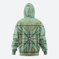 Emerald Green Khotso Mojalefa Poone Zip Hoodie Basotho Khotso Blanket Inspired