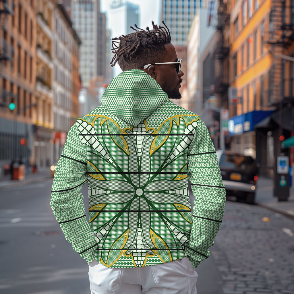 Emerald Green Khotso Mojalefa Poone Zip Hoodie Basotho Khotso Blanket Inspired
