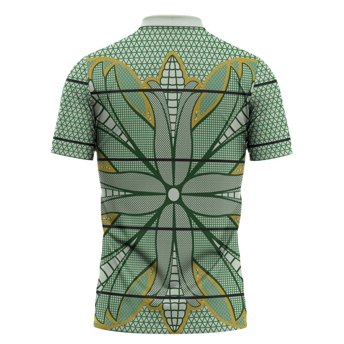 Emerald Green Khotso Mojalefa Poone Zipper Polo Shirt Basotho Khotso Blanket Inspired