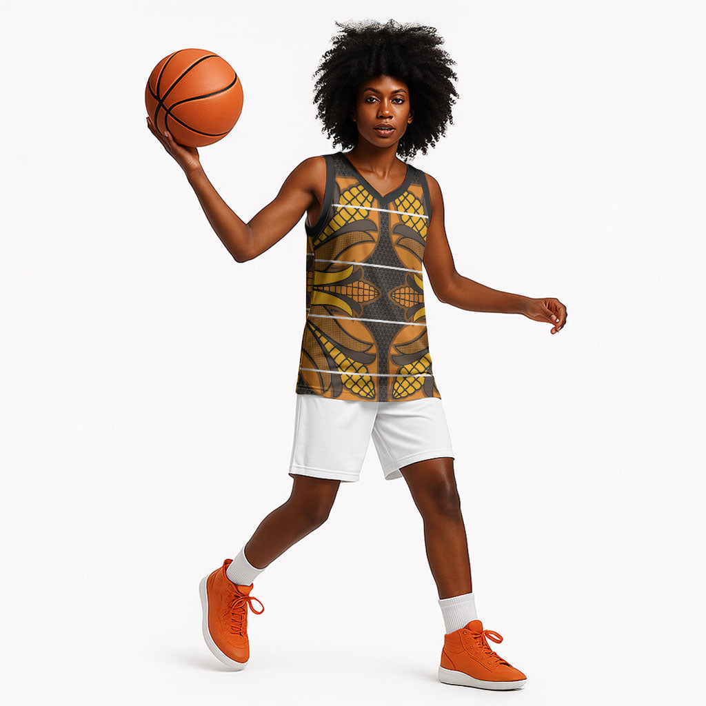 Old Gold Khotso Mojalefa Poone Basketball Jersey Basotho Khotso Blanket Inspired