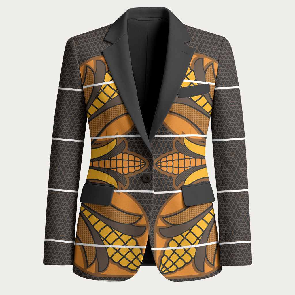 Old Gold Khotso Mojalefa Poone Blazer Basotho Khotso Blanket Inspired
