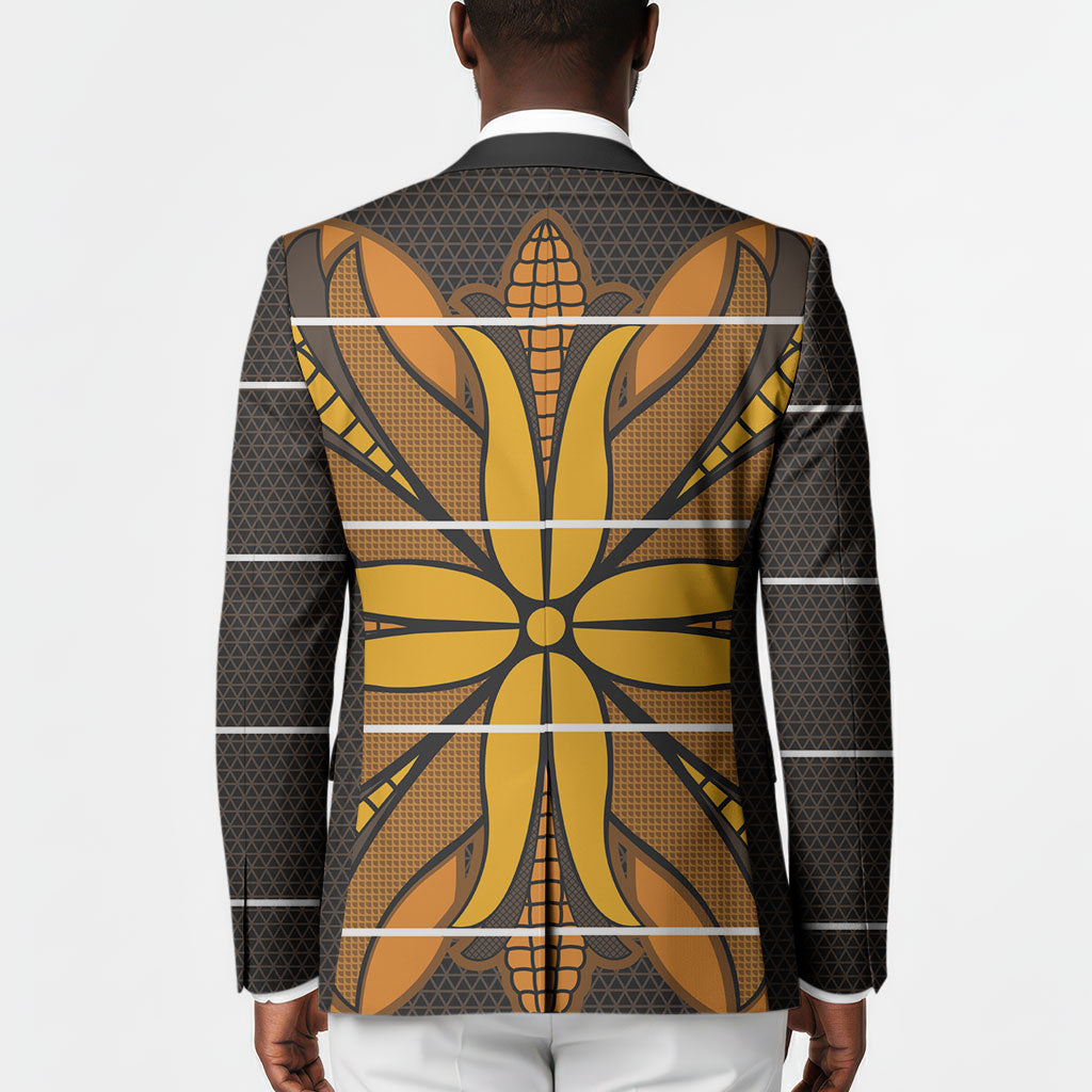 Old Gold Khotso Mojalefa Poone Blazer Basotho Khotso Blanket Inspired