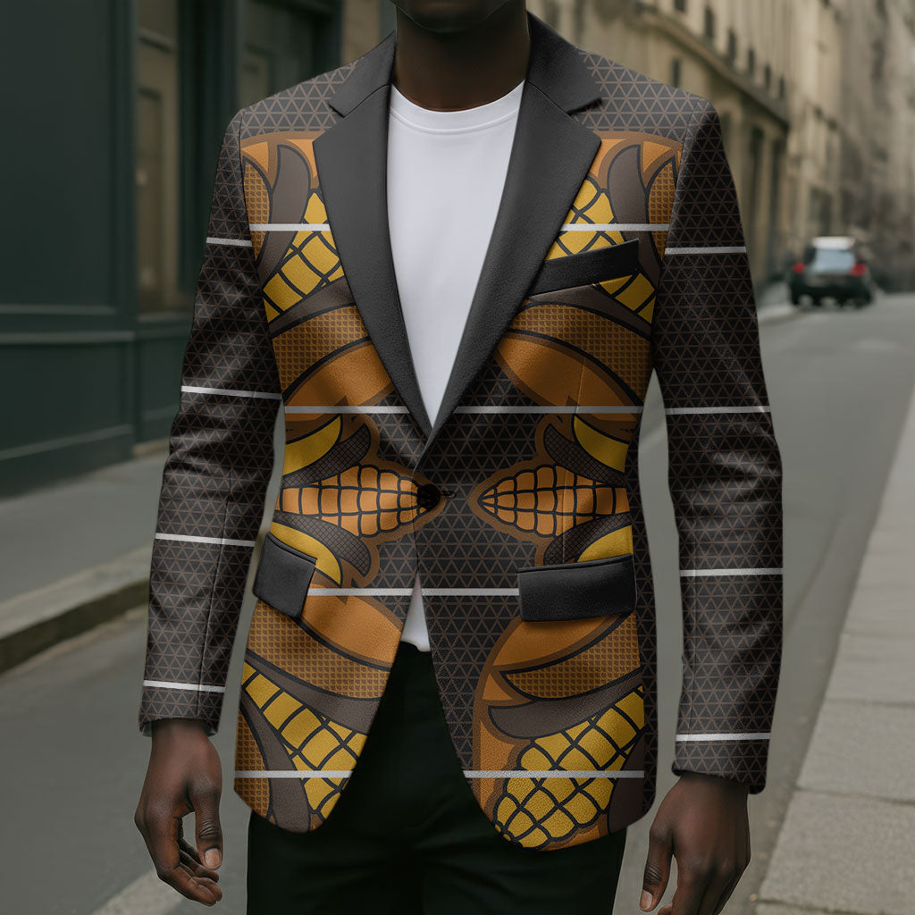 Old Gold Khotso Mojalefa Poone Blazer Basotho Khotso Blanket Inspired