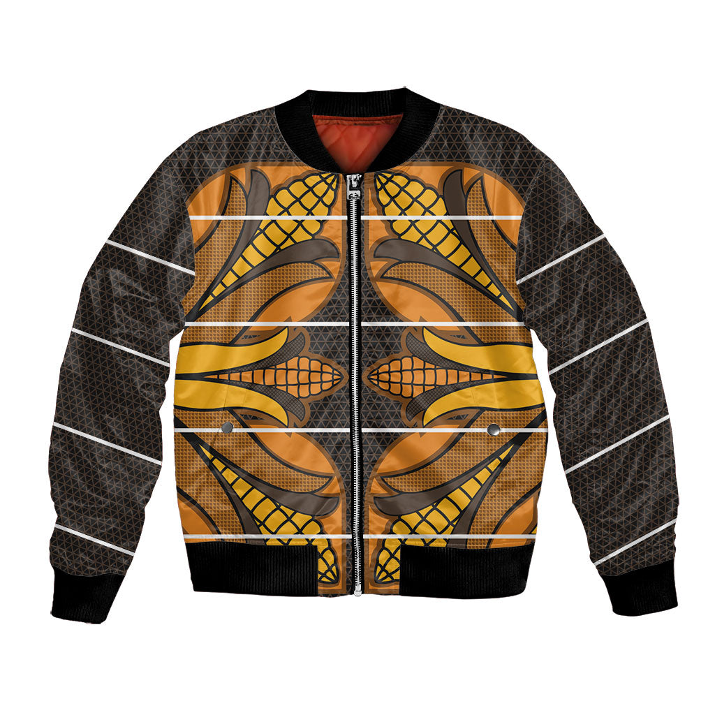 Old Gold Khotso Mojalefa Poone Bomber Jacket Basotho Khotso Blanket Inspired