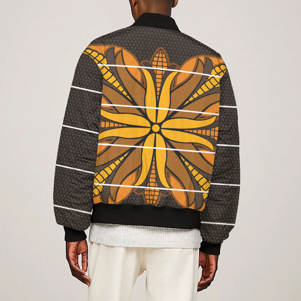 Old Gold Khotso Mojalefa Poone Bomber Jacket Basotho Khotso Blanket Inspired