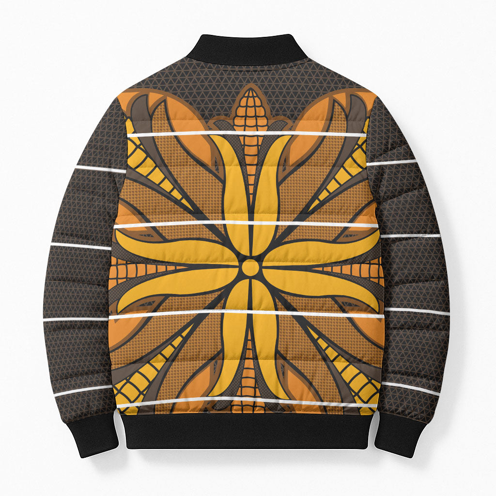 Old Gold Khotso Mojalefa Poone Bomber Puffer Jacket Basotho Khotso Blanket Inspired