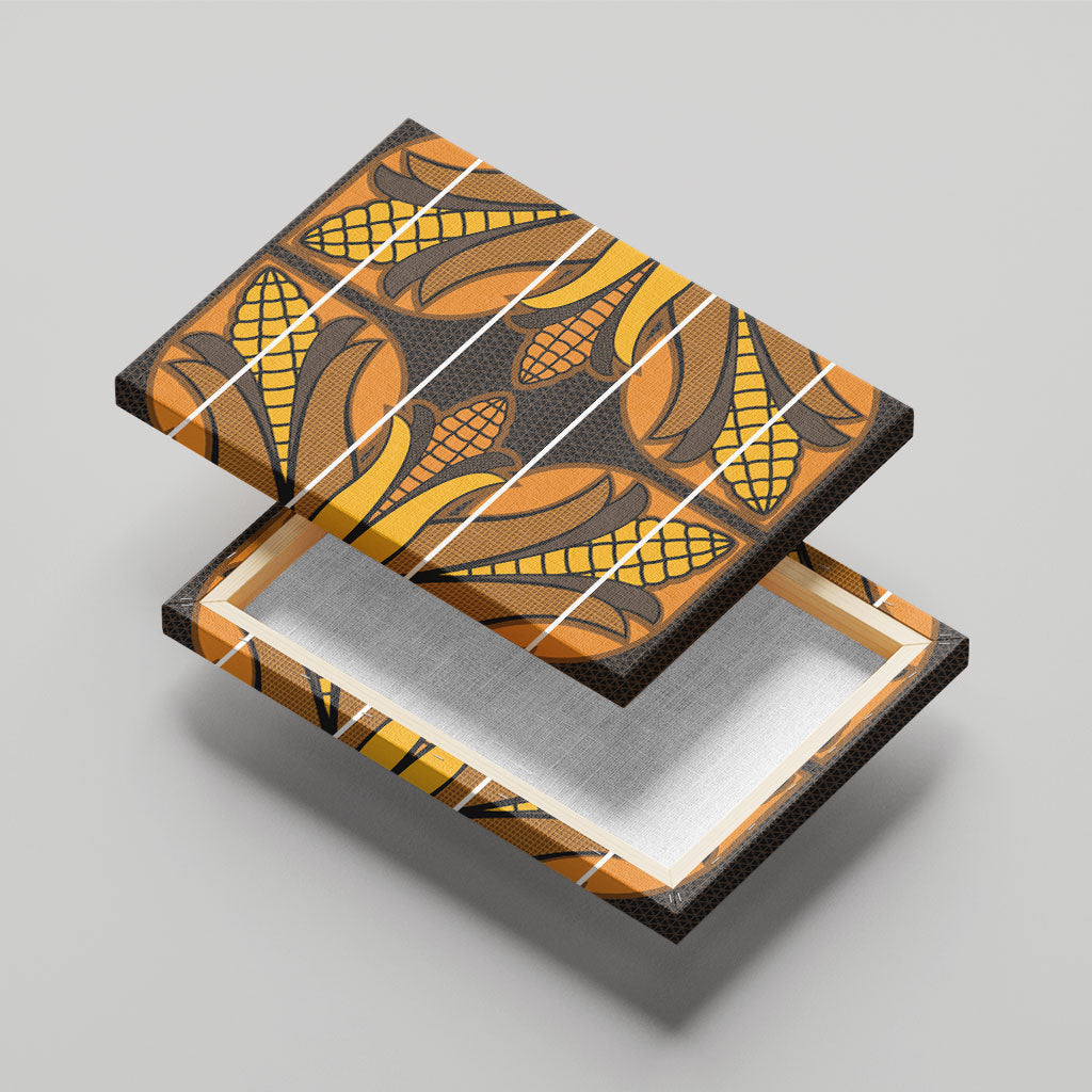 Old Gold Khotso Mojalefa Poone Canvas Wall Art Basotho Khotso Blanket Inspired