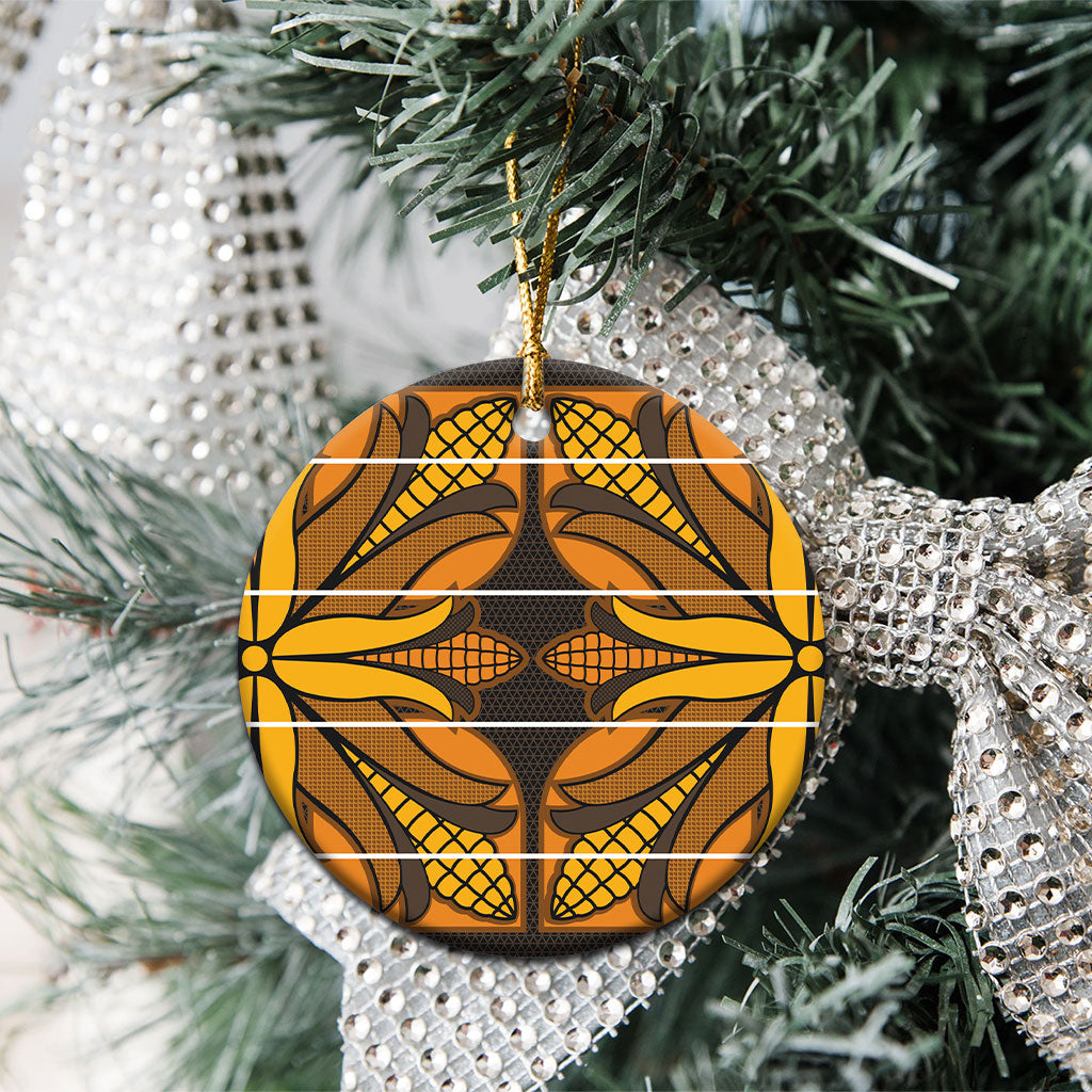 Old Gold Khotso Mojalefa Poone Ceramic Ornament Basotho Khotso Blanket Inspired
