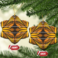 Old Gold Khotso Mojalefa Poone Ceramic Ornament Basotho Khotso Blanket Inspired