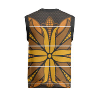 Old Gold Khotso Mojalefa Poone Christmas Knitted V-Neck Vest Basotho Khotso Blanket Inspired