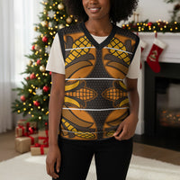 Old Gold Khotso Mojalefa Poone Christmas Knitted V-Neck Vest Basotho Khotso Blanket Inspired