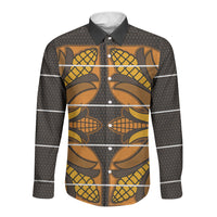 Old Gold Khotso Mojalefa Poone Long Sleeve Button Shirt Basotho Khotso Blanket Inspired