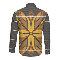 Old Gold Khotso Mojalefa Poone Long Sleeve Button Shirt Basotho Khotso Blanket Inspired