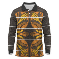 Old Gold Khotso Mojalefa Poone Long Sleeve Polo Shirt Basotho Khotso Blanket Inspired