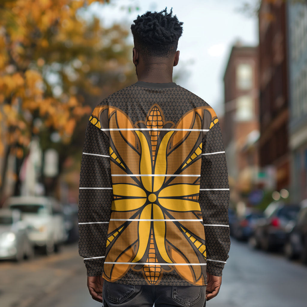 Old Gold Khotso Mojalefa Poone Long Sleeve Shirt Basotho Khotso Blanket Inspired