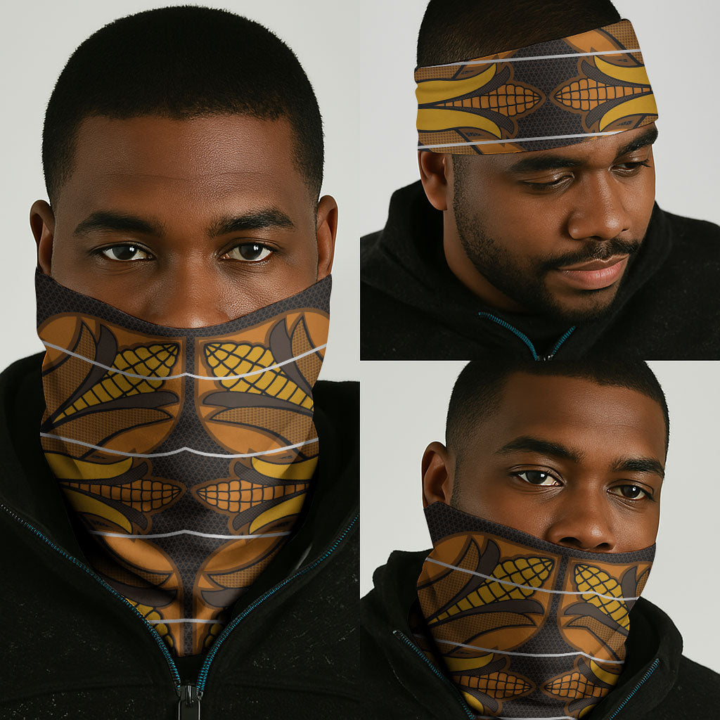 Old Gold Khotso Mojalefa Poone Neck Gaiter Basotho Khotso Blanket Inspired
