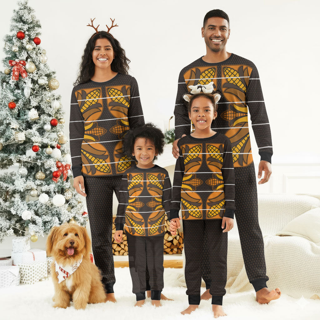 Old Gold Khotso Mojalefa Poone Christmas Pajama Set Basotho Khotso Blanket Inspired