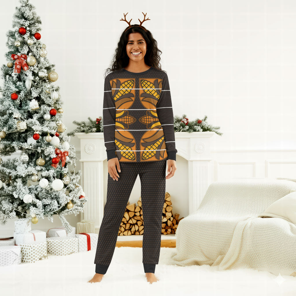 Old Gold Khotso Mojalefa Poone Christmas Pajama Set Basotho Khotso Blanket Inspired