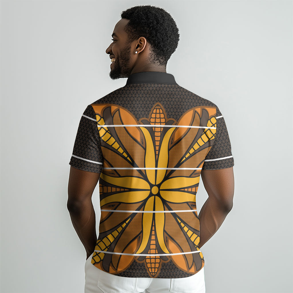 Old Gold Khotso Mojalefa Poone Polo Shirt Basotho Khotso Blanket Inspired