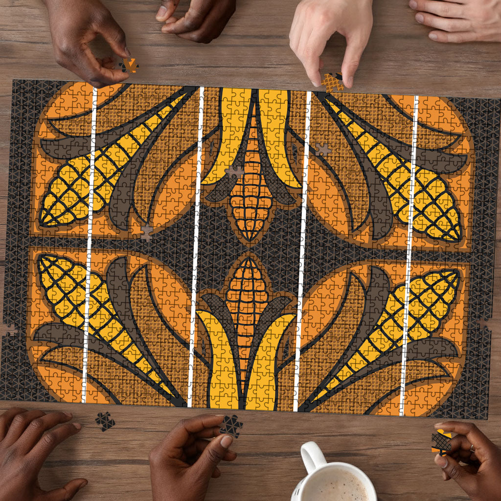 Old Gold Khotso Mojalefa Poone Puzzle Basotho Khotso Blanket Inspired