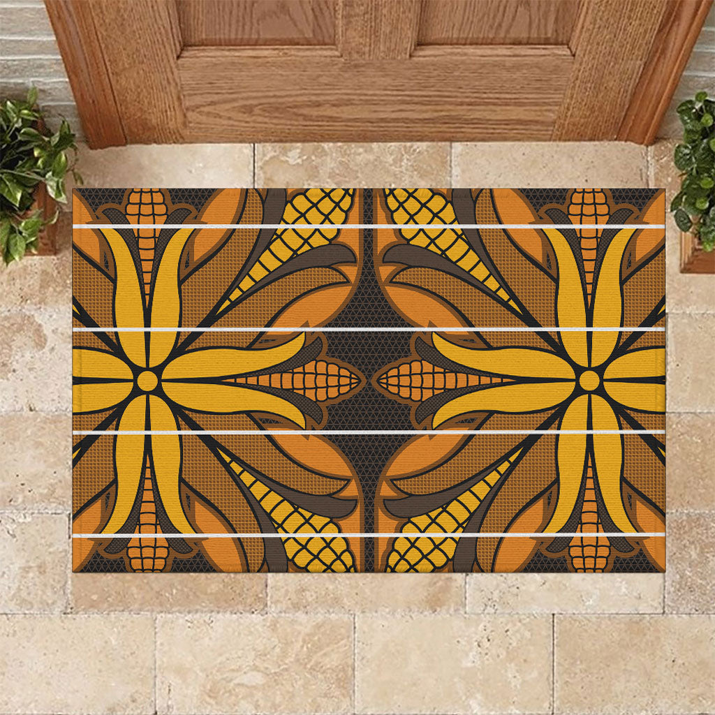 Old Gold Khotso Mojalefa Poone Rubber Doormat Basotho Khotso Blanket Inspired