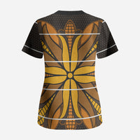 Old Gold Khotso Mojalefa Poone Scrub Top Basotho Khotso Blanket Inspired