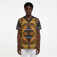 Old Gold Khotso Mojalefa Poone Scrub Top Basotho Khotso Blanket Inspired