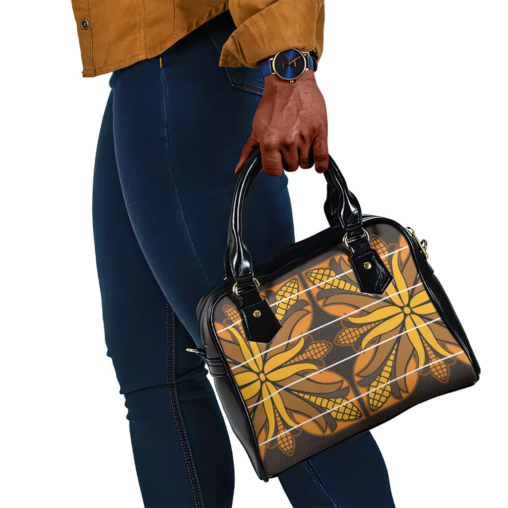 Old Gold Khotso Mojalefa Poone Shoulder Handbag Basotho Khotso Blanket Inspired