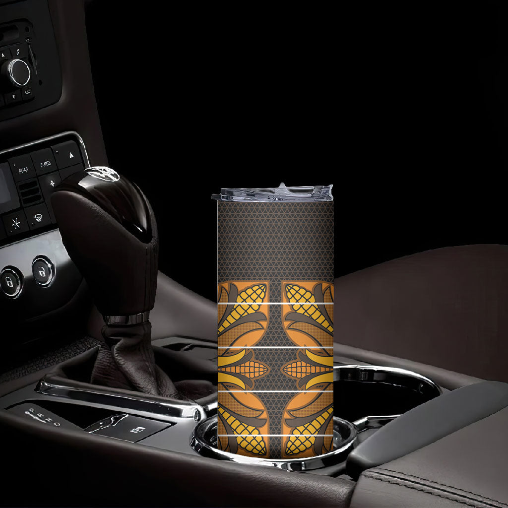 Old Gold Khotso Mojalefa Poone Skinny Tumbler Basotho Khotso Blanket Inspired