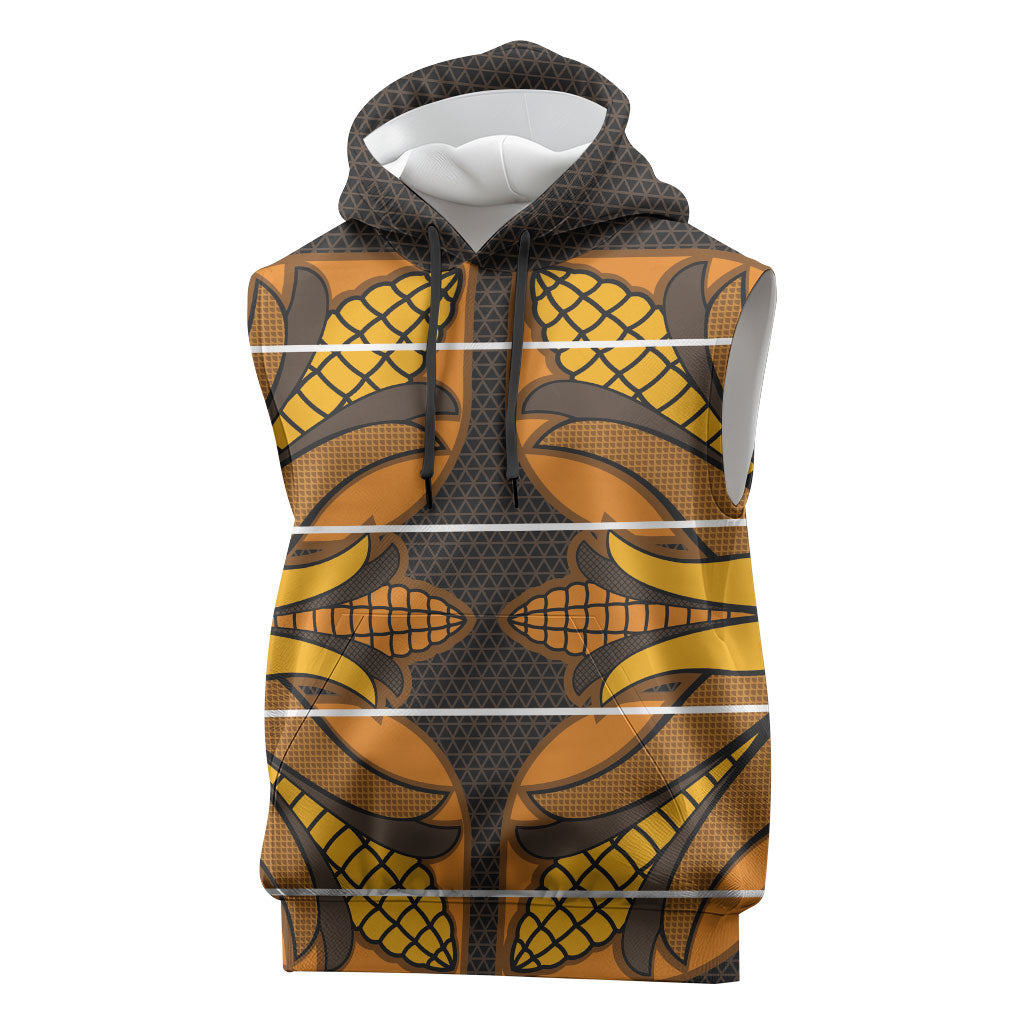 Old Gold Khotso Mojalefa Poone Sleeveless Hoodie Basotho Khotso Blanket Inspired