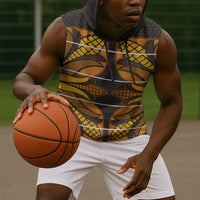 Old Gold Khotso Mojalefa Poone Sleeveless Hoodie Basotho Khotso Blanket Inspired
