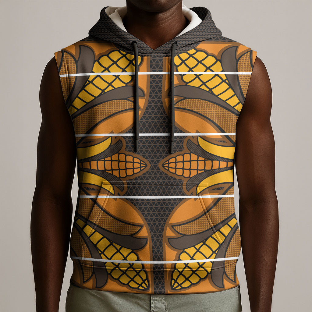 Old Gold Khotso Mojalefa Poone Sleeveless Hoodie Basotho Khotso Blanket Inspired